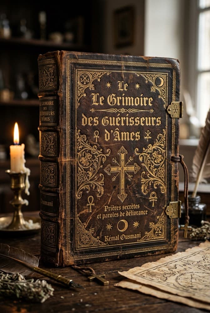 Couverture du livre Le Grimoire des Guérisseurs d'Âmes de Kémal Ousmani, recueil de prières de guérison